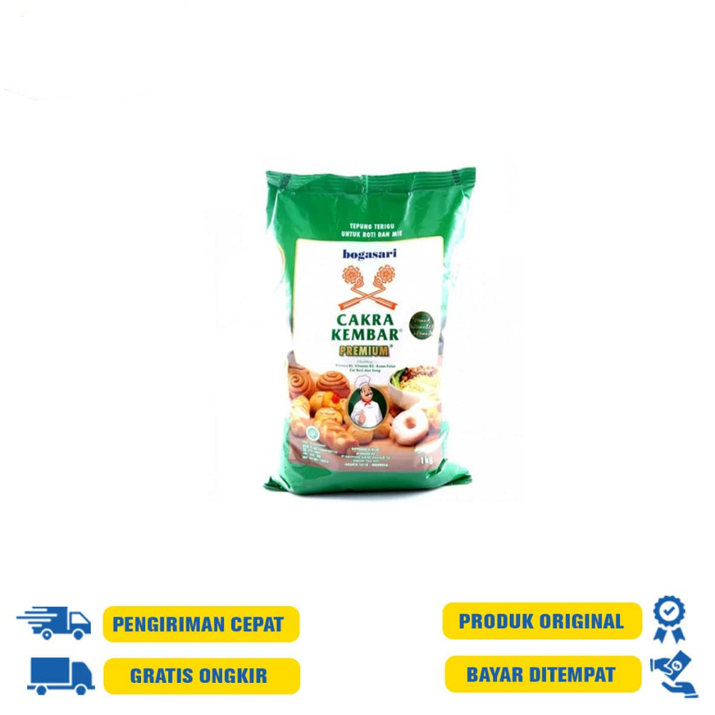 

Bogasari Cakra Kembar Tepung terigu Serbaguna 1Kg