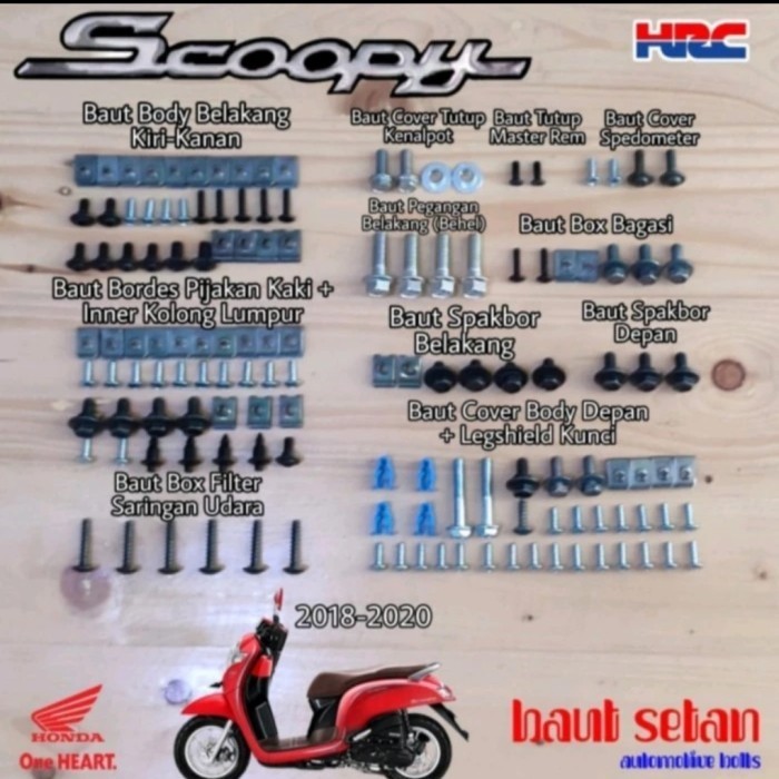 Baut full set body honda scoopy Esp 2018-2020