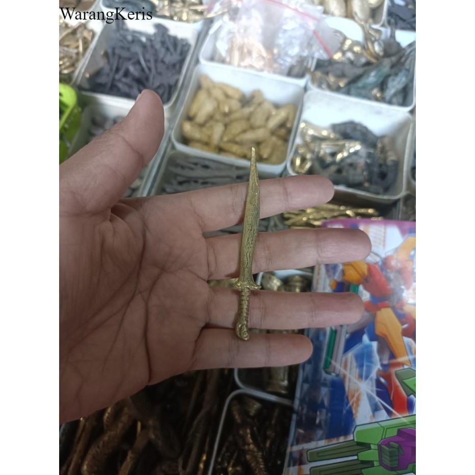 miniatur pedang VOC emas full kuningan sepuh mataram Islam jaman sulta murah