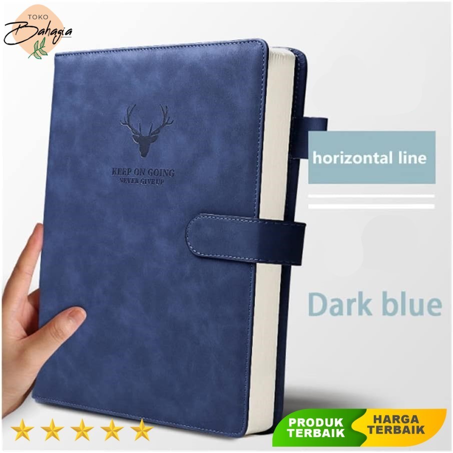 

HJK Buku Catatan Harian Notebook Cover Kulit Magnetic Buckle A5