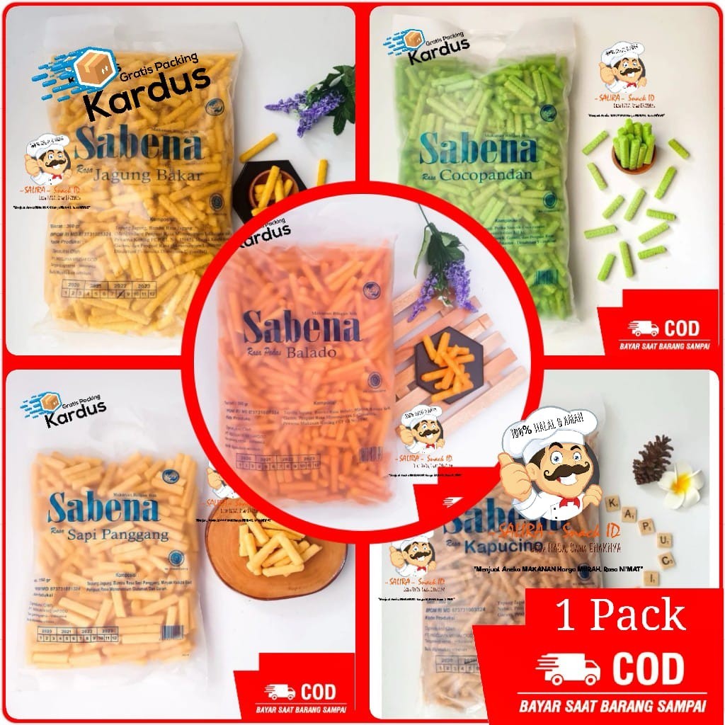 

Sabena Stik Aneka Rasa 360g / 1 Bungkus / Sabena Stik Mix All Varian Rasa - Salira Snack