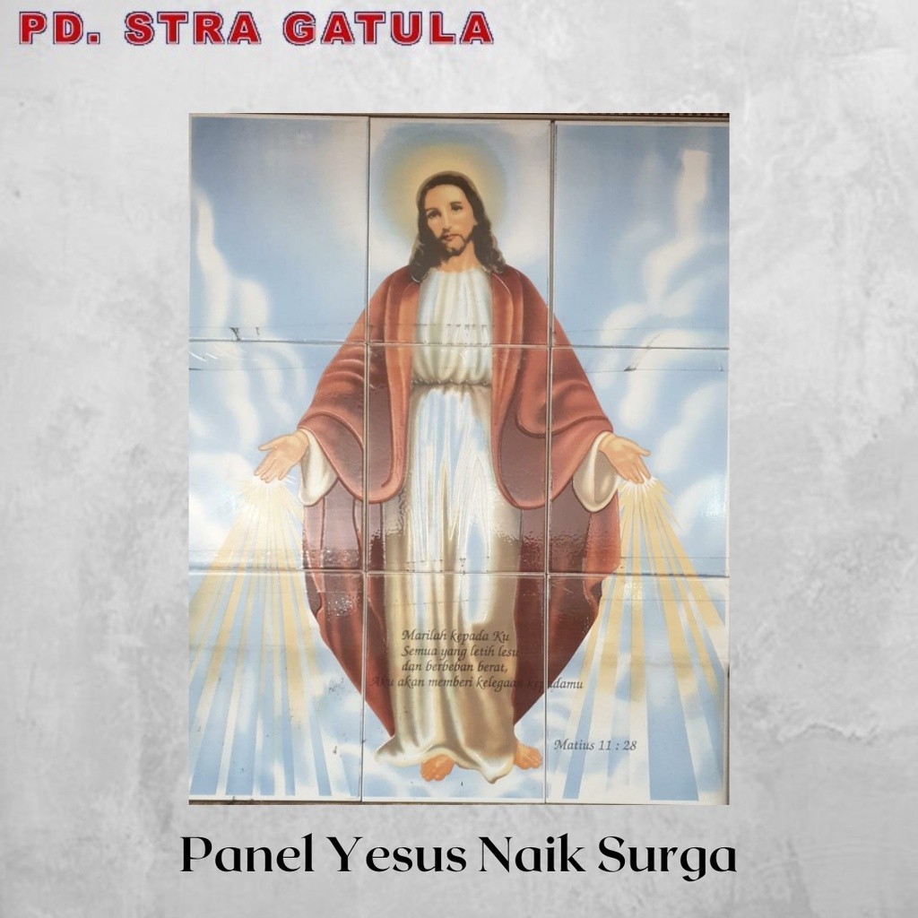 AWET Keramik Panel Gambar Dinding ASTER Yesus Naik Surga 9x20x25 PRO+