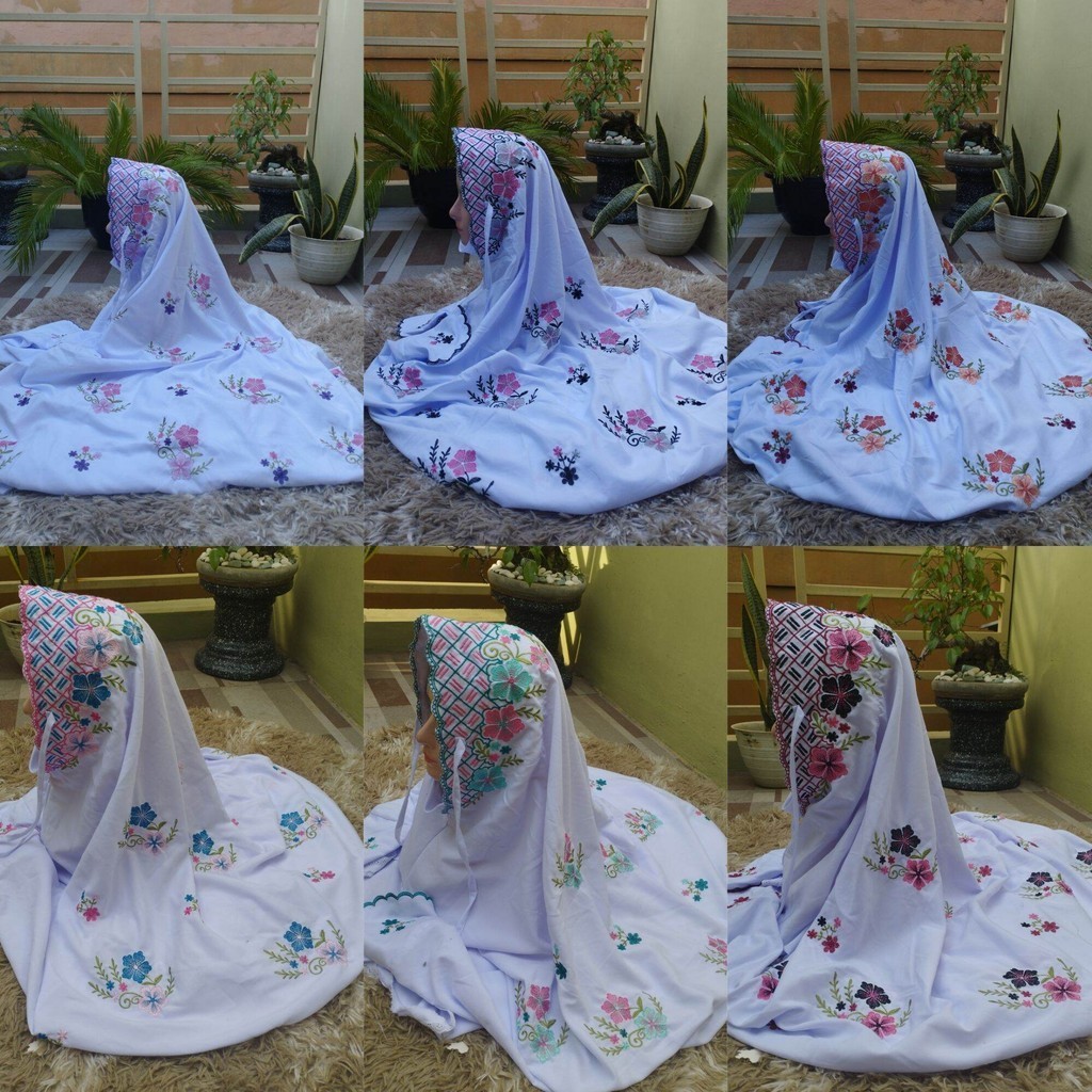 Mukena Dewasa Bordir Kain Adem, Mukena Lajuran Terusan Langsungan, Mukena Santri Pondokan, Mukena Bo