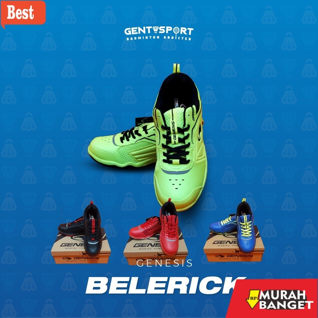 Sepatu bulu tangkis keren [ BOLEH TUKAR UKURAN ] Sepatu Badminton Genesis  Belerick Original free Ka