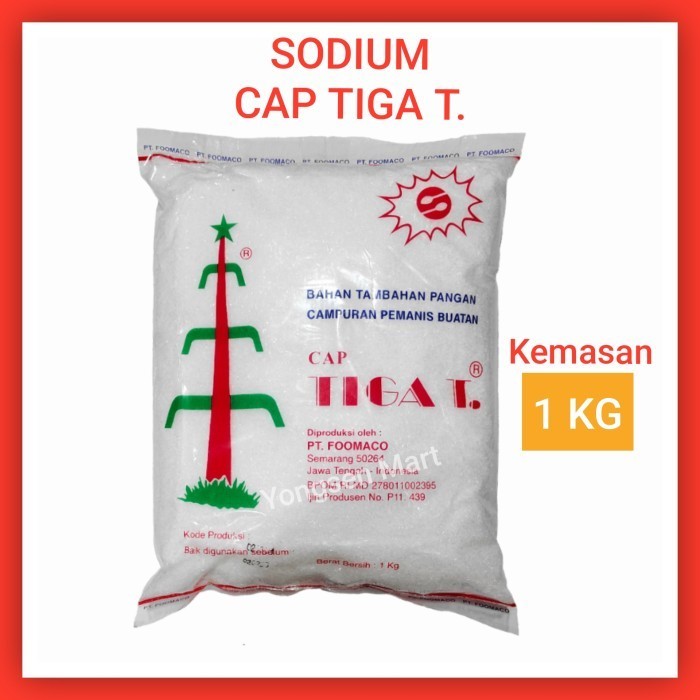 

( 1 KG ) sodium pemanis buatan Tiga Tebu kemasan 1kg / natrium siklamat sakarin