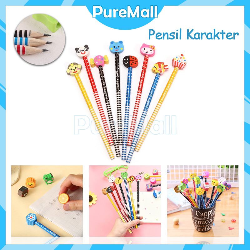 

Pensil Karakter Kartun/ Pensil Karakter + Penghapus Pensil / Souvenir Alat Tulis Sekolah Tk Sd