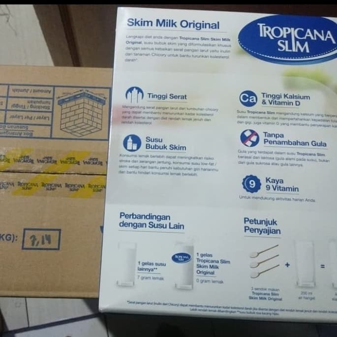 

Tropicana slim non fat susu skim 1000gr plain
