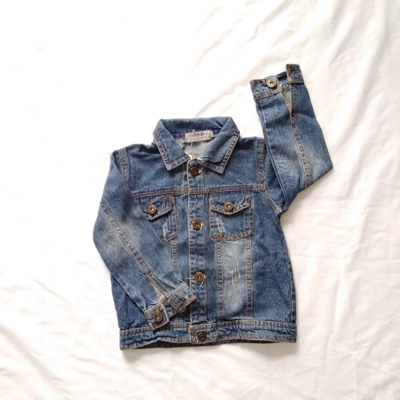 JAKET ANAK FASHION COWOK IMPORT DENIM/JEANS UMUR 1-2 TAHUN