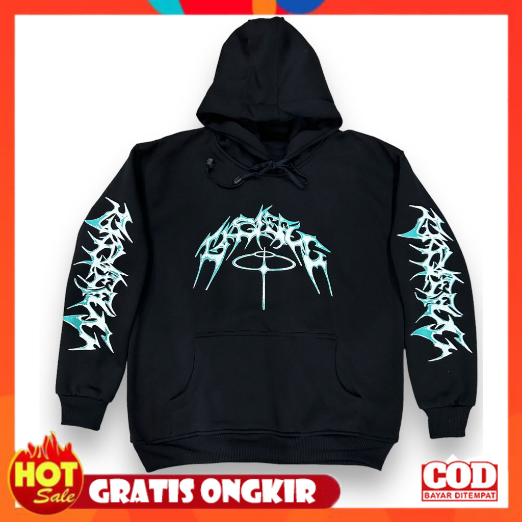 [PREMIUM ORIGINAL] M_M_STORE HODIE METAL HIJAU SWEATSHIRT PRIA DAN WANITA BLACK LIMITID EDITION
