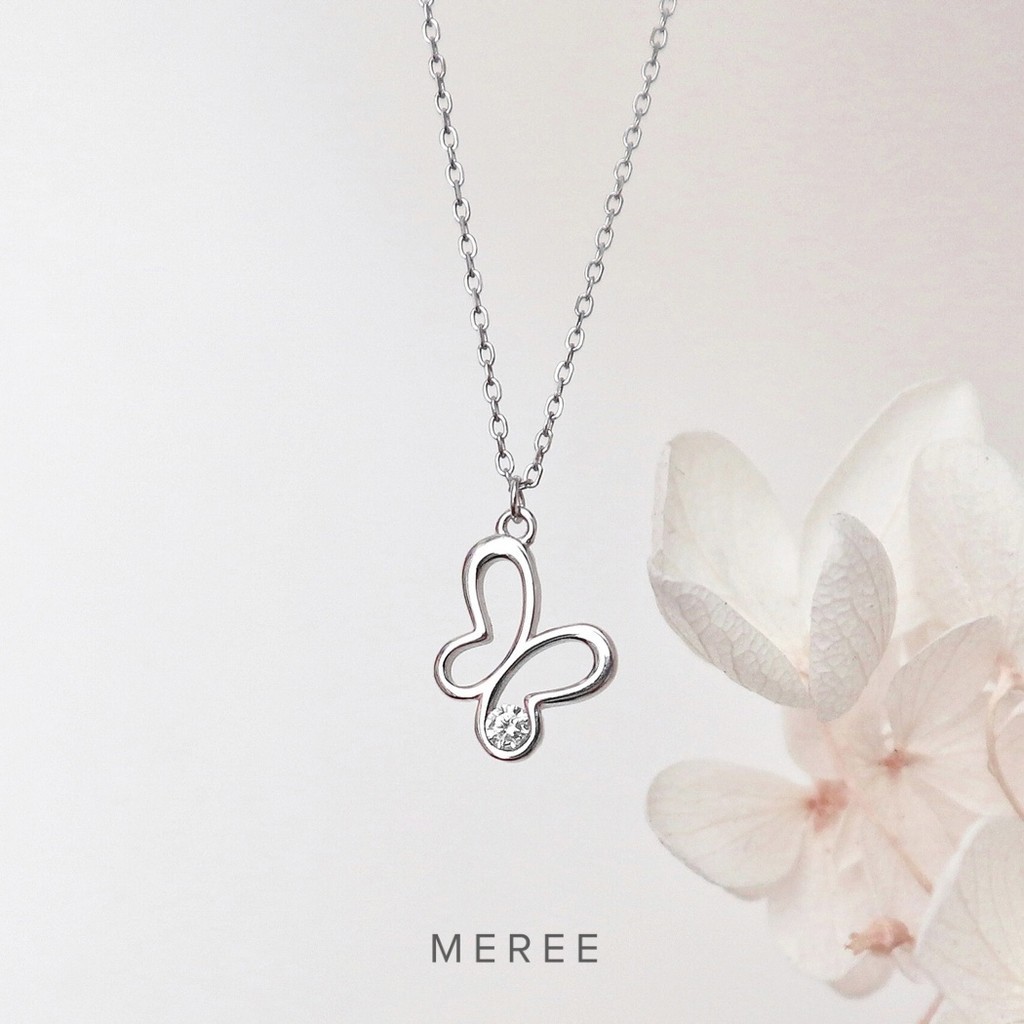 Meree Pavlina Butterfly Necklace Sterling Silver Kalung Perak Wanita Anti Karat