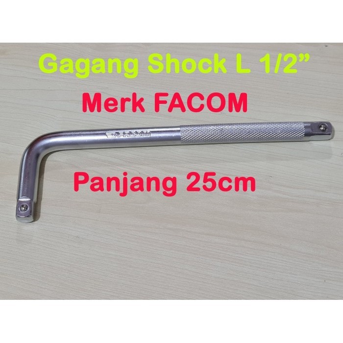 LG09 FACOM Gagang Shock L 1/2"x10" L Handle Gagang Sock Sok Offset Handle