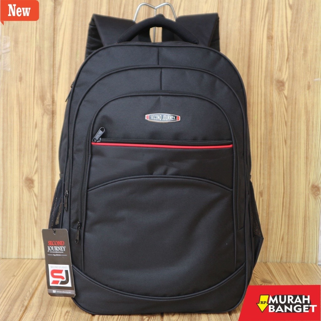 Tas Ransel Pria Kekinian Ransel Model Second Journey Warna Hitam List Merah Tas Pria Harga Ekonomis 