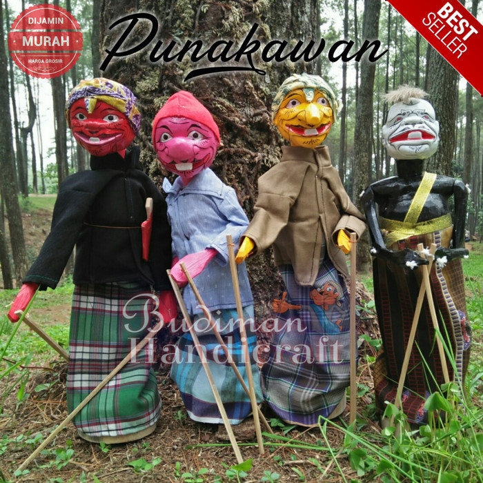 Wayang Golek Punakawan 1set=isi 4pcs (Semar,Cepot,Dewala,Gareng)