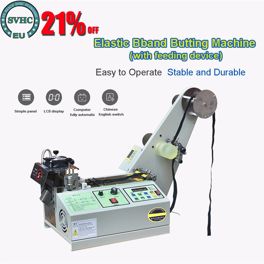 

Auto Computer Hot and Cold Cloth Belt Tape Cutting Machine Auto Magic Adhesive Tape Zipper Webbing Machine Elastic Band Cutter