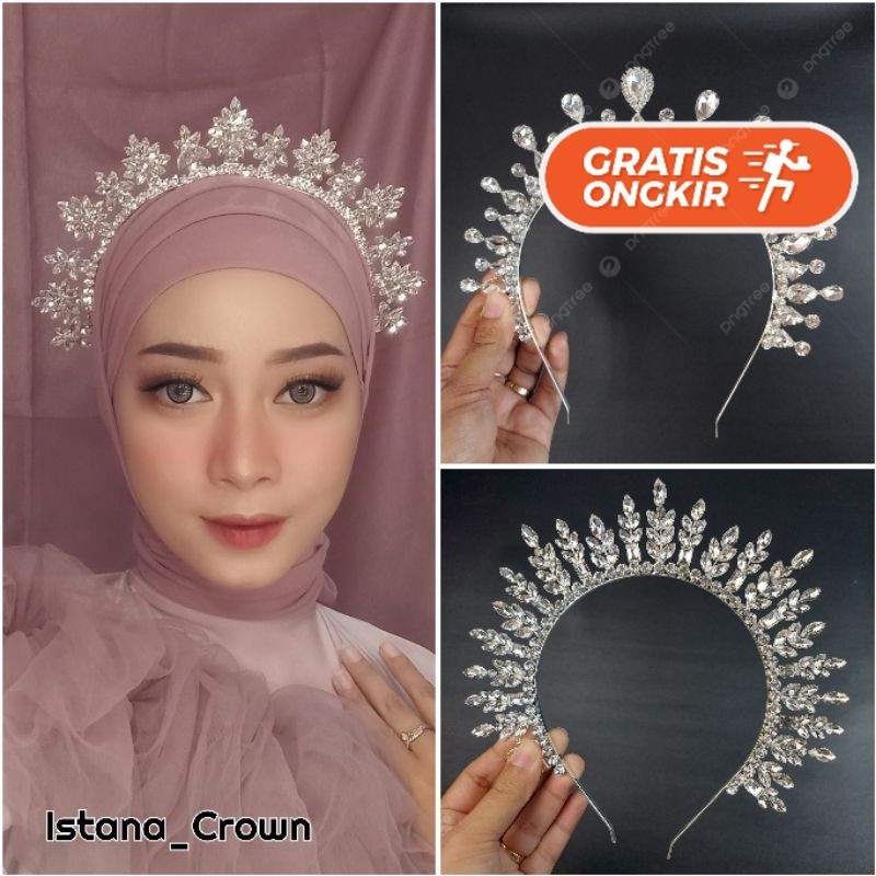 Terlaris ~Carissa Crown - Mahkota Pengantin - Wedding Crown Model Bando Mewah Bros Premium Bros Baju