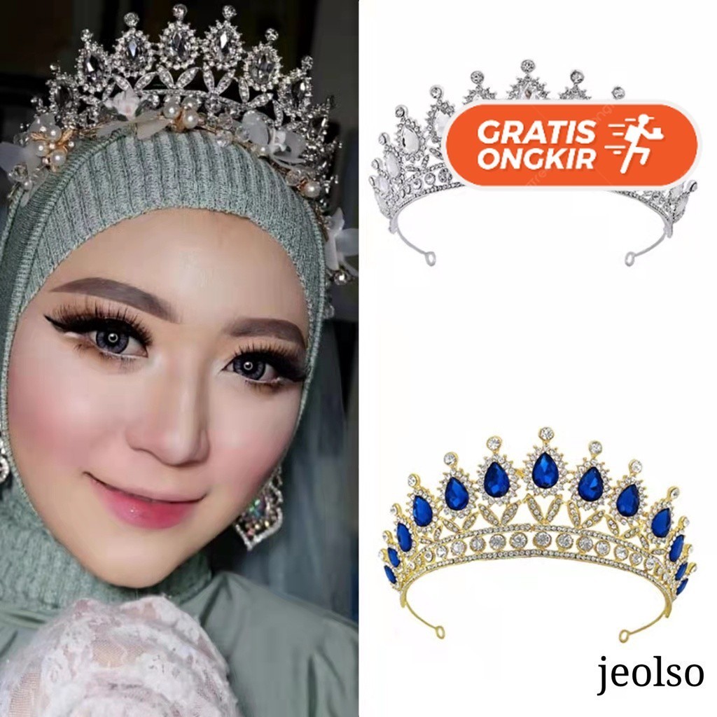 Terlaris ~mahkota crown kristal variasi ungu dan pink mahkota wedding Aksesoris Kekinian Aksesoris C