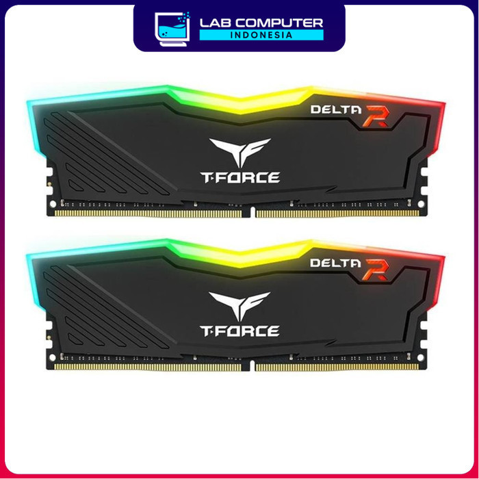 TEAM T-Force Delta RGB (2X16) PC-3600 32GB DDR4 kit 3600MHz - Hitam - Hitam