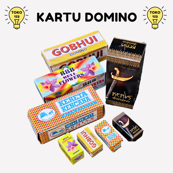Kartu Domino Keris / Gobhui / Kereta Kencana / 888 Bell Flowers Eceran Box Mainan Murah HIgh Quality