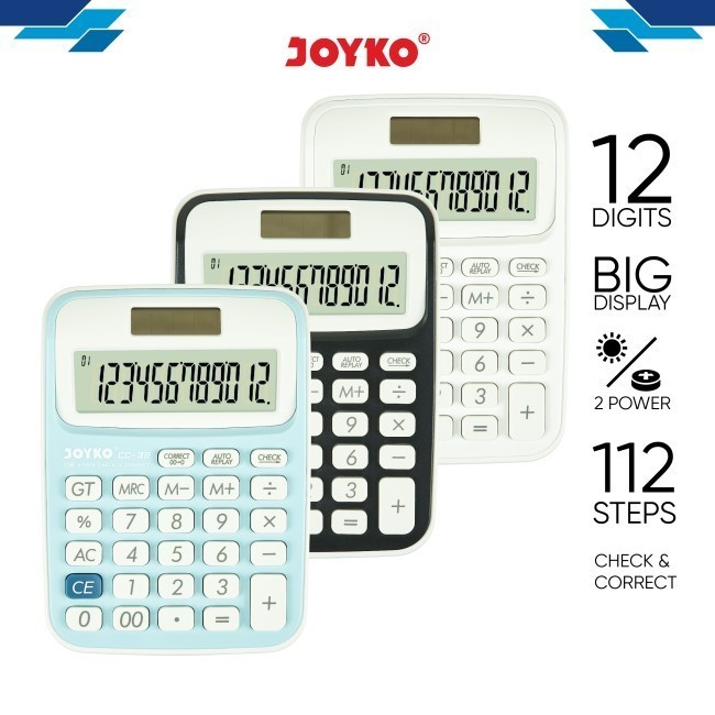 

Calculator CC-32 (Blue,White,Black) Kalkulator Joyko Termurah dan Berkualitas