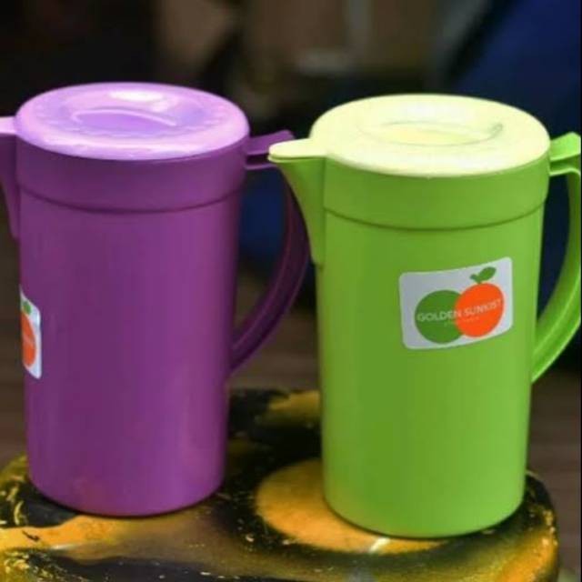 Teko / eskan serbaguna ungu  & hijau golden Sunkist  ukuran M&L