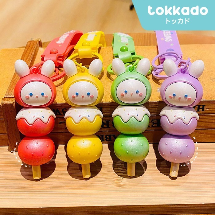 TOKKADO Dango Keychain Gantungan Kunci Kue Beras Snack Mochi Jepang Lucu
