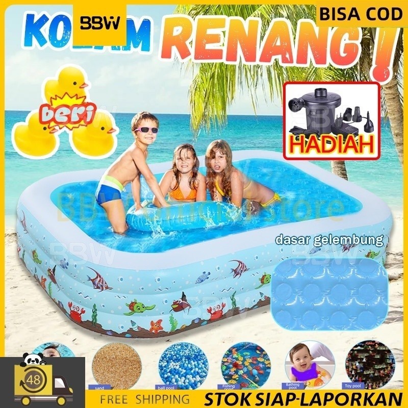 (free pompa set)  3m kolam renang anak anak / kolam renang anak anak jumbo / kolam renang anak 1 set