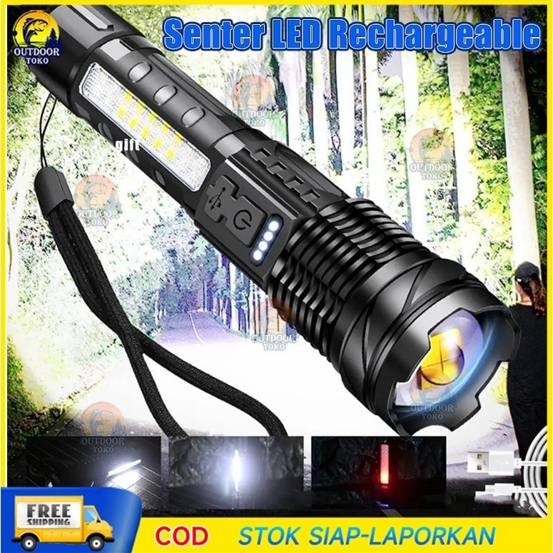 SENTER SWAT POLICE TERBAIK / SENTER LED RECHARGEABLE / SENTER CAS USB
