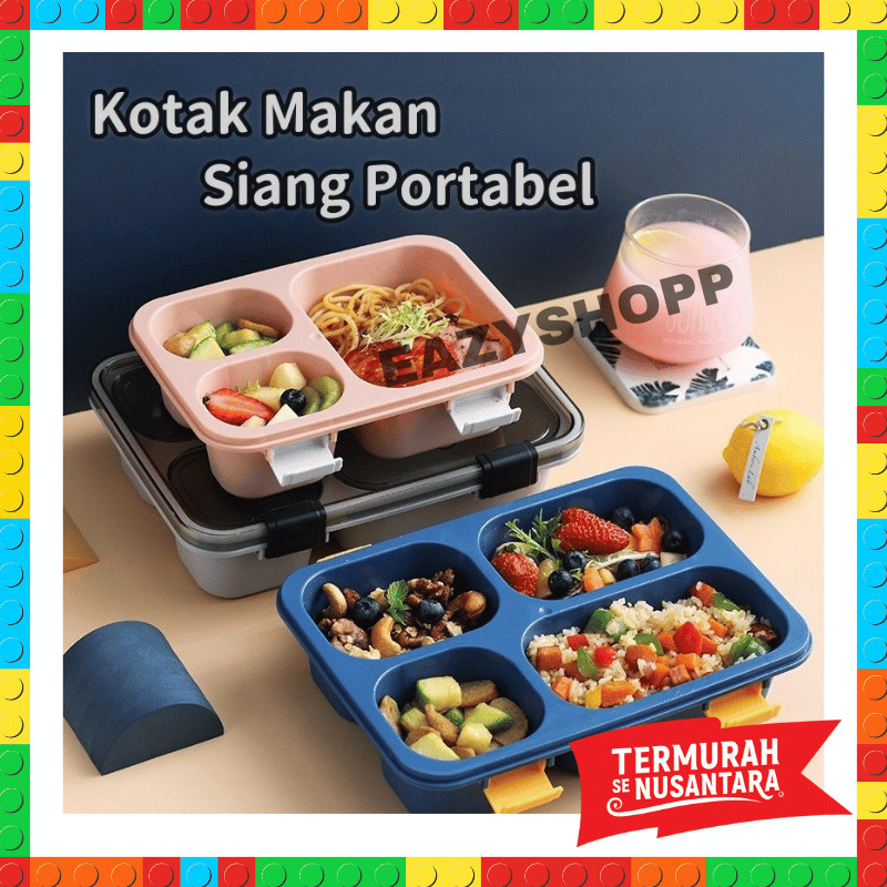 Tepak Kotak Makan Lunch Box Kantor Sekolah Dewasa Anak Anak Anti Tumpah Bpa Free