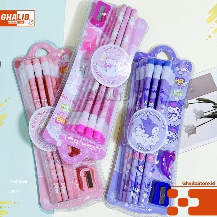 

12 PCS Pensil HB Sanrio Paket Pensil Tulis STATIONERY Cinnamoroll Kuromi Melody - KUROMI