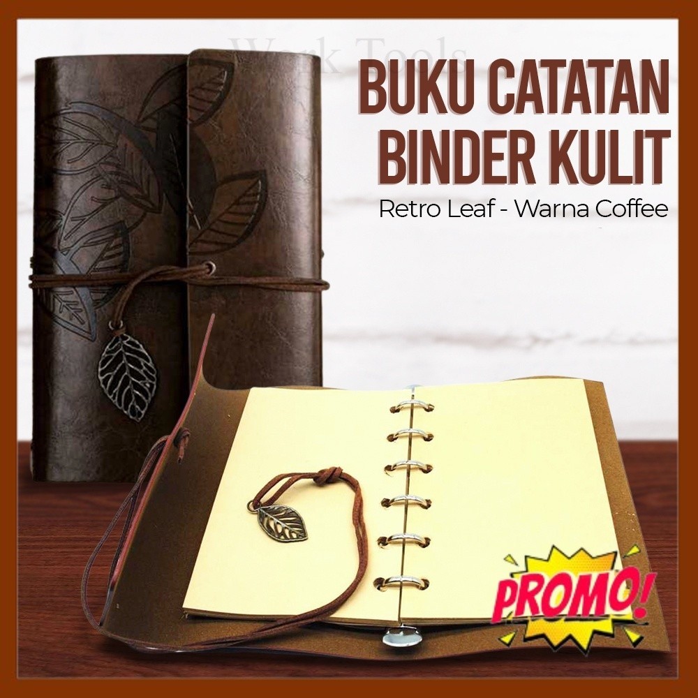 

Buku Catatan Binder Kulit Retro Leaf - Worktools