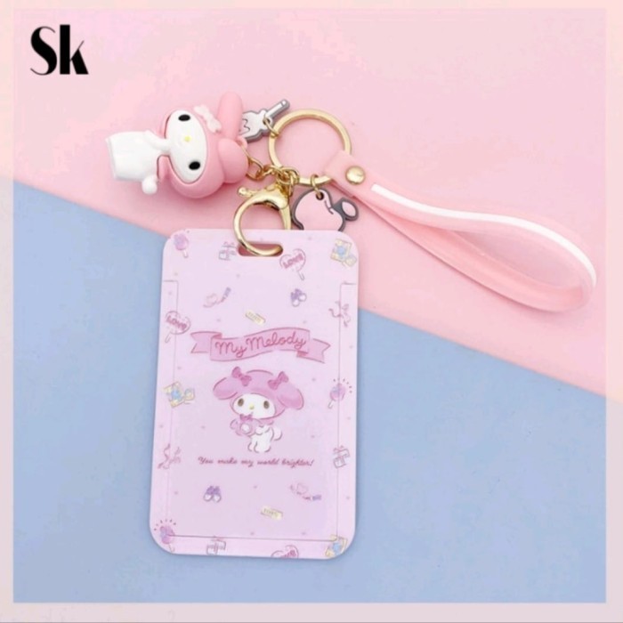 

[KUALITAS TERBAIK] Kalung Holder Kartu Lucu / ID Card Holder Name Tag Karakter Sanrio - Melody Tali