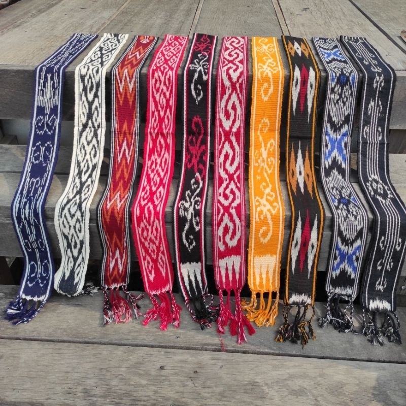 ikat kepala tenun motif dayak ikat kepala tenun etnik ATBM 100% original