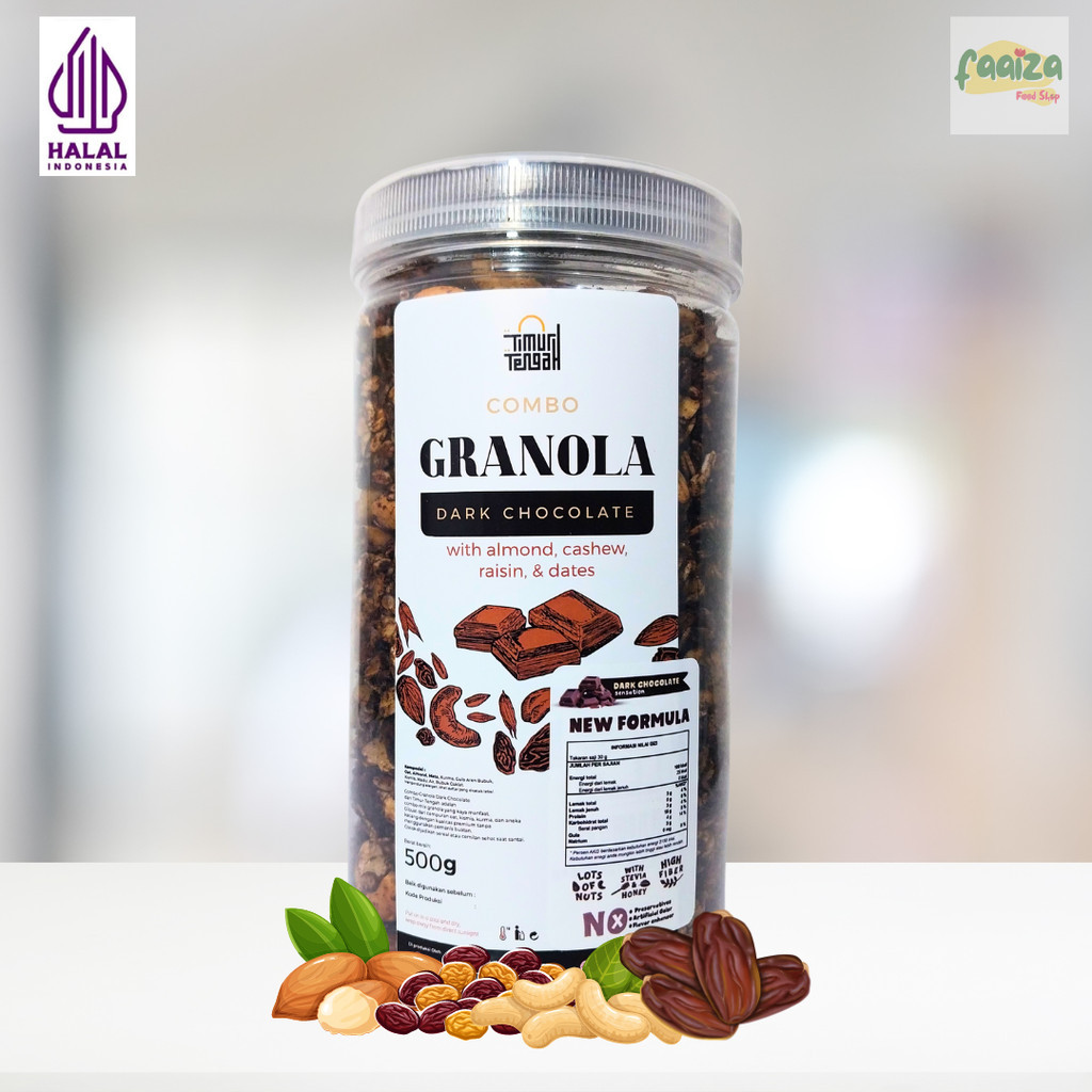 

Timur Tengah Granola Dark Chocolate 500gr Toples Sereal Sarapan Diet