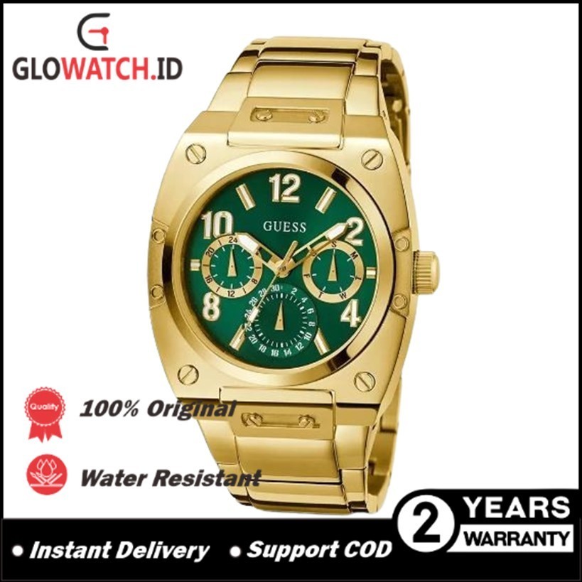 [Promo] Jam Tangan Pria Guess GW0624G2 Prodigy Green Dial Stainless Steel Gold Strap Original (Garan