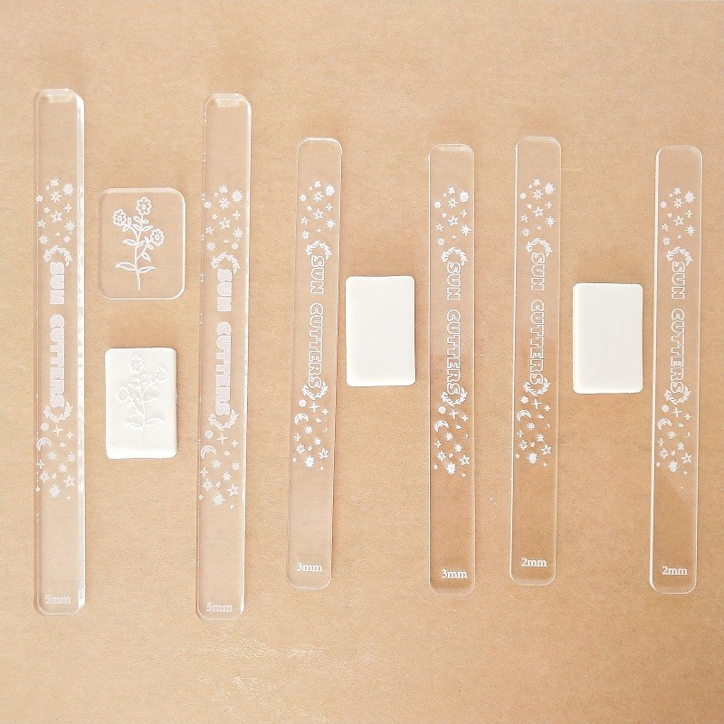 

2mm/3mm/5mm Soft Pottery Polymer Clay Thickness Ruler Acrylic Roller Guide Rail DIY INS Earrings Jewelry Pendant Making Tool