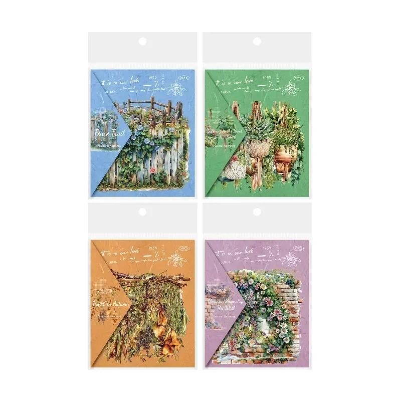 

20Sheets pack rustic harmony vintage handbook stickers landscape decoration floral material Supplies collage Scrapbook 140*98mm