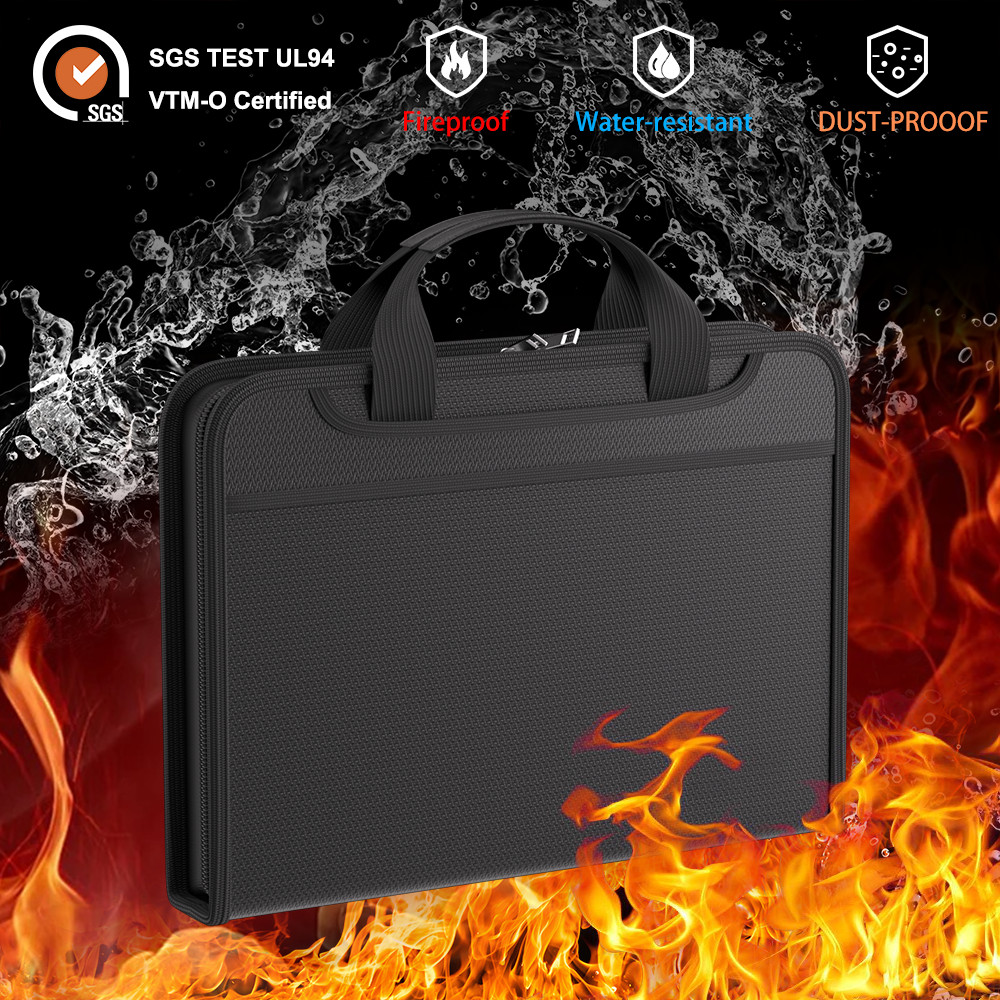 

Upgrade Models Fireproof Portable Folder Multifunctional 12-Page Transparent Organ Folder Portable Document Organizer Bag