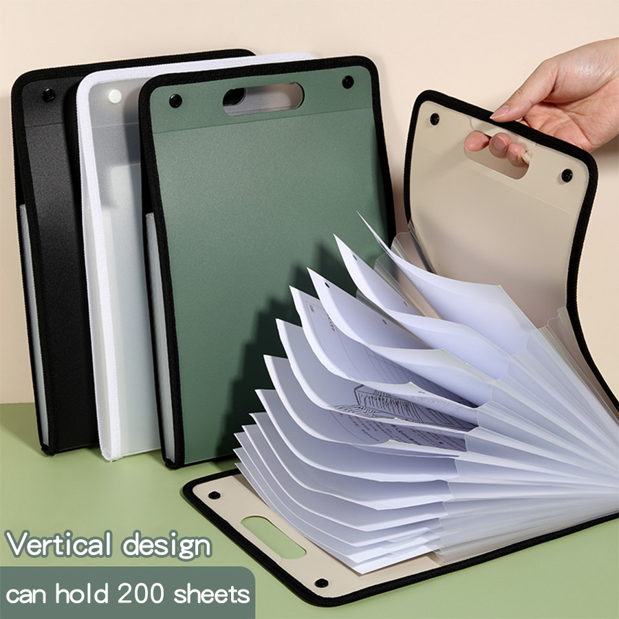 

1Pcs A4 Vertical13 Pocket Expanding File Briefcases Handbag Paper Folder Organiser Document Bag Storage