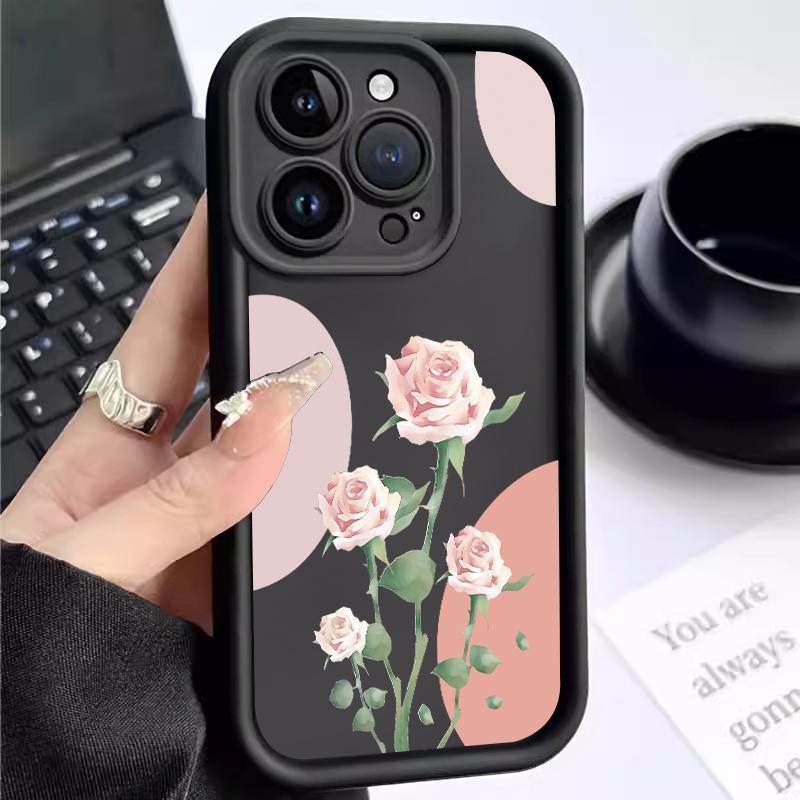 Case For Oppo Reno5 4G 5G Reno3 Reno4 F Reno4 Lite Reno5 F K Z Reno6 Silicone Flower Rose Lens Prtec