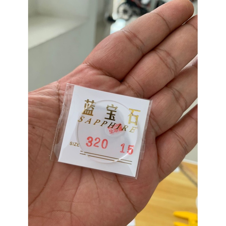 Kaca jam tangan original sapphire tebal 1,5mm ukuran lengakap - bening 1,5mm, 285