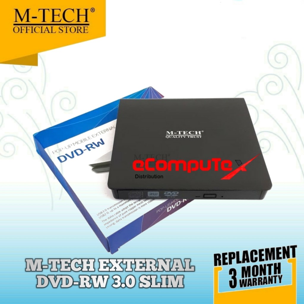 M-TECH EXTERNAL DVD-RW 3.0 SLIM 3 OPTICAL DRIVE MTECH DVD RW 3.0 ORIGINAL