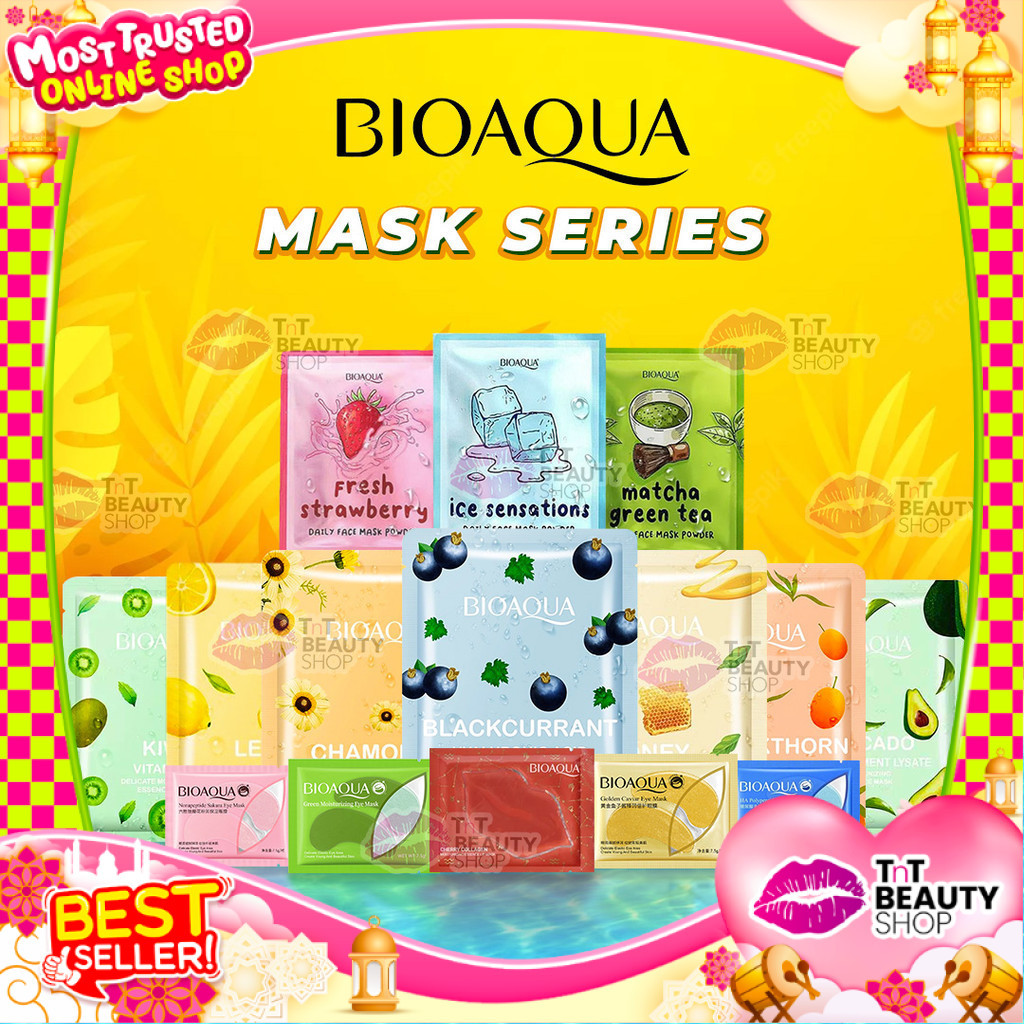 【BPOM】BIOAQUA MASK SERIES - Face & Lip Mask - Maker Wajah & Bibir | Tnt Beauty Shop