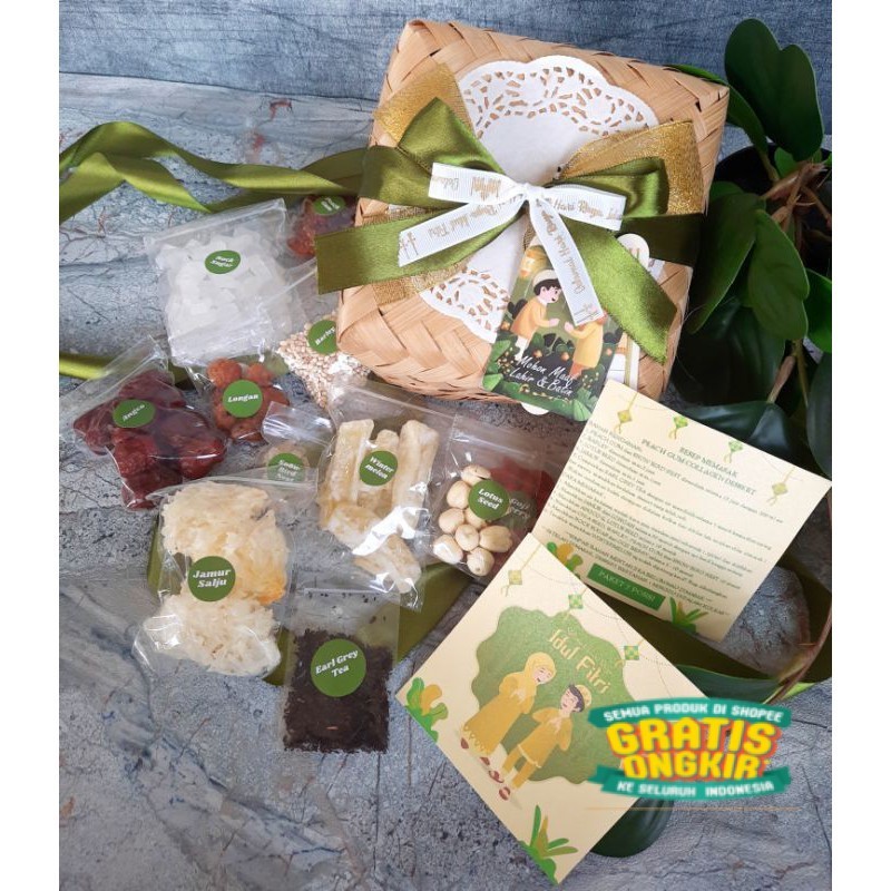 

Hampers lebaran idul fitri / parcel lebaran peach gum dessert Extra Earl Grey Tea 12 Varian/ langsung proses