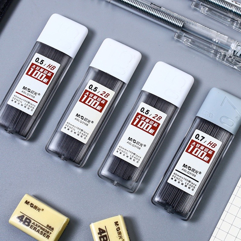 

100 Pcs Isi Ulang Pensil Otomatis Ukuran 0.5mm / 0.7mm 2b / Hb