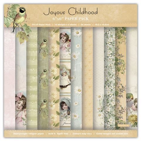 

Scrapbooking Patterned Paper 6"x6" - Joyous Childhood (24 sheets)