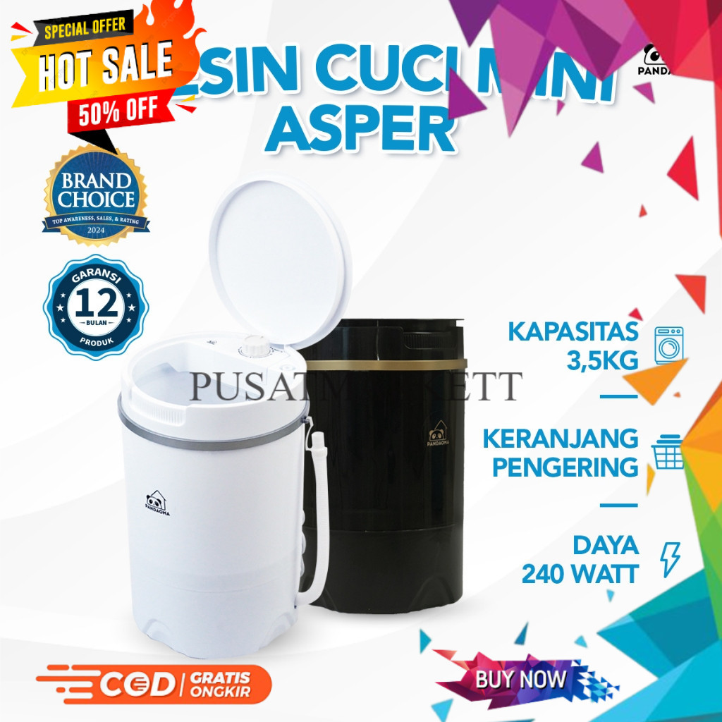 Pandaoma Mesin Cuci Mini Asper Mesin Cuci Mini Portable Kapasitas 3,5kg