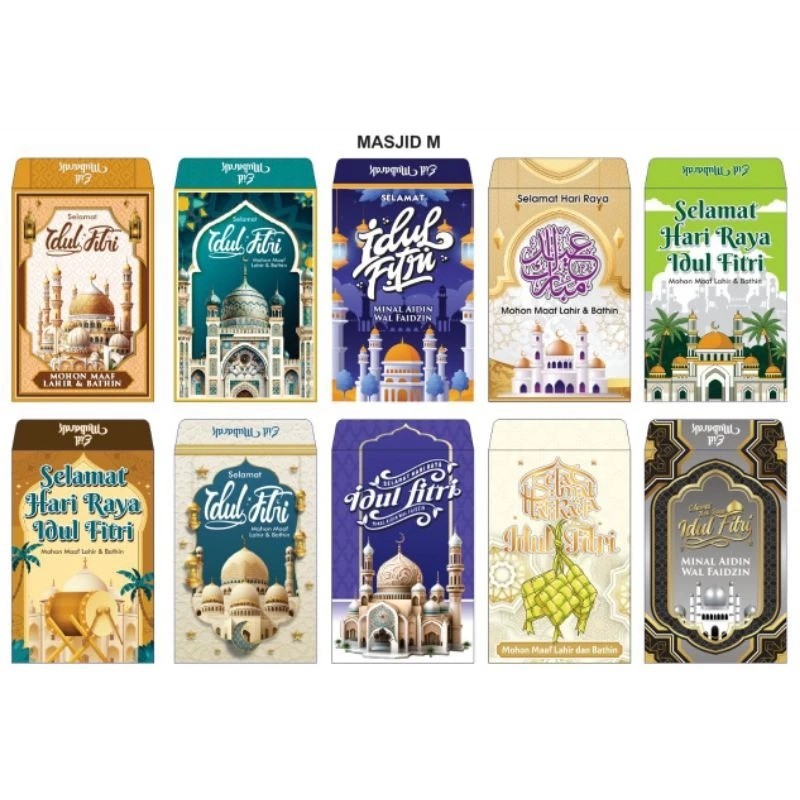 

Amplop ampau lebaran panjang Poli embos Gold Premium (isi 10 lembar) 2025 D