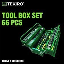 TEKIRO TOOL BOX SET 66 PCS / PERKAKAS KUNCI MEKANIK/ PERKAKAS TUKANG ISI 66 PCS ST-TB1651