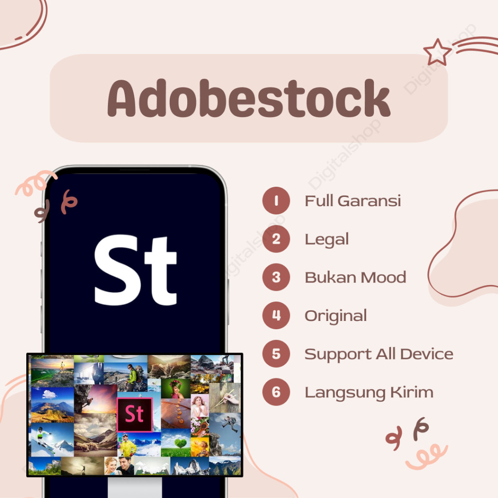 Adobe Stock yang menyediakan ribuan stok foto, video, template, dan ilustrasi berkualitas tinggi