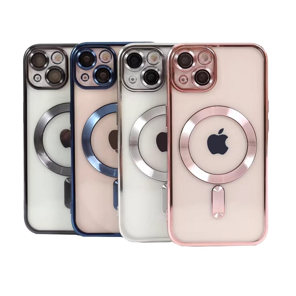 (2)[SQUARE EDGE] PREMIUM CASE ELECTROPLATING METALIC MAGSAFE IPHONE 11 12 13 14 15 16 17 17AIRI PRO 